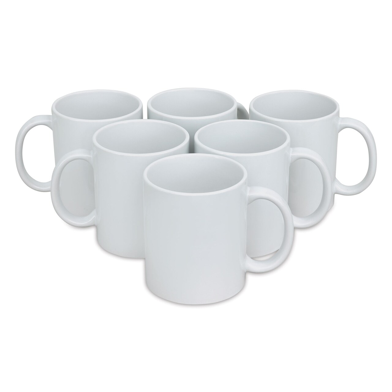 Craft Express Sublimation Printing Ceramic Mug - 11 oz, White, Pkg of 6